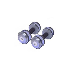 Rubber Gripped Silver Dumbbell Set 10kg (5kg X 2)