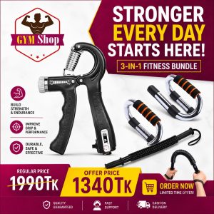 Super Saver Gym Combo Offer (Hand Grip + Push Up Stand + Power Twister)
